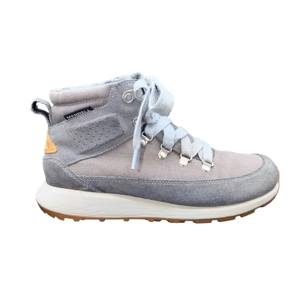 Merrell Waitsfield Mid Hiking Boots Gray Suede Canvas Women’s 7.5